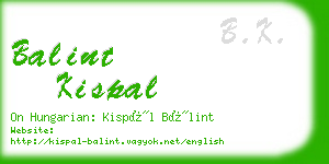 balint kispal business card